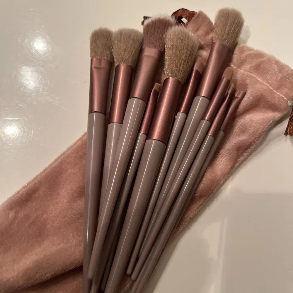 Make-Up Brushes (12) and Scalp‎ Massager (new) (w/a/x)